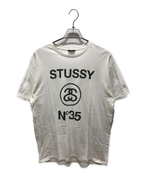 stussy（ステューシー）stussy (ステューシー) FRAGMENT DESIGN (フラグメントデザイン) プリントTシャツ ホワイト サイズ:Lの古着・服飾アイテム