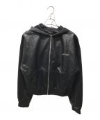 LAST NESTラストネスト）の古着「LEATHER ZIP HOODIE」｜ブラック