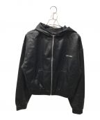 LAST NESTラストネスト）の古着「LEATHER ZIP HOODIE」｜ブラック