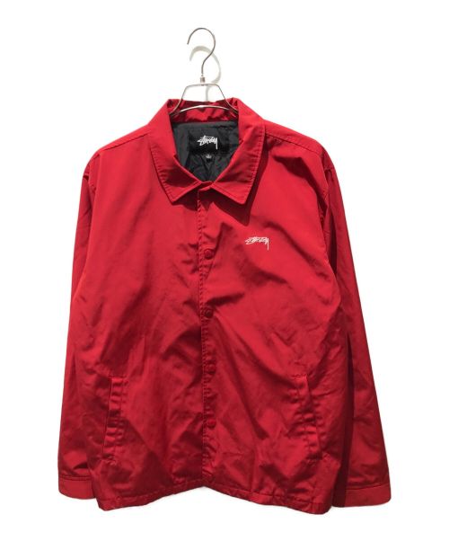 stussy（ステューシー）stussy (ステューシー) コーチジャケット レッド サイズ:Lの古着・服飾アイテム