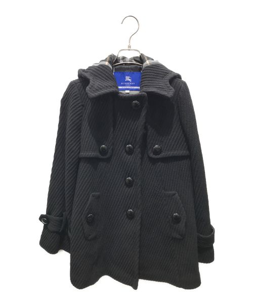 BURBERRY BLUE LABEL（バーバリーブルーレーベル）BURBERRY BLUE LABEL (バーバリーブルーレーベル) ウールショートコート　FNF16-876-09 三陽商会 ブラック サイズ:38の古着・服飾アイテム