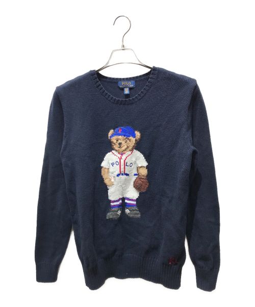 POLO RALPH LAUREN（ポロ・ラルフローレン）POLO RALPH LAUREN (ポロ・ラルフローレン) ポロベアニット ネイビー サイズ:XL（18-20）の古着・服飾アイテム