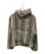 stussyステューシー）の古着「Stripe Sherpa Hoodie　21AW」｜ブラウン