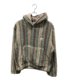 stussy（ステューシー）の古着「Stripe Sherpa Hoodie　21AW」｜ブラウン