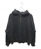 kelenケレン）の古着「Lun BigPocketHalfZipBicolorHoodie　KLM22FCS1121」｜ブラック