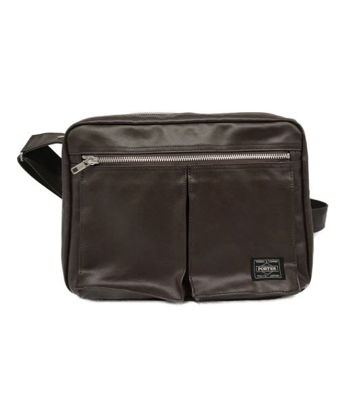 PORTER（ポーター）PORTER (ポーター) FREE STYLE SHOULDER BAG(L)　707-08211 ブラウンの古着・服飾アイテム