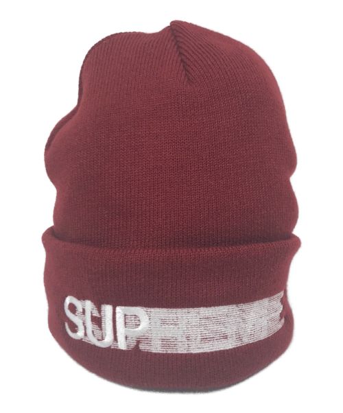 SUPREME（シュプリーム）SUPREME (シュプリーム) motion logo beanie ボルドーの古着・服飾アイテム