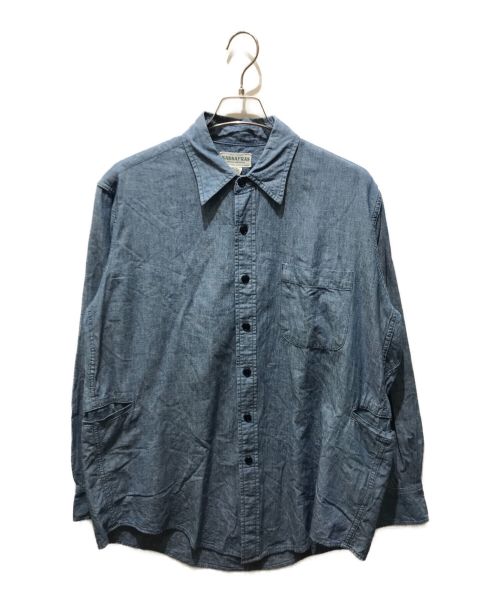 SASSAFRAS（ササフラス）SASSAFRAS (ササフラス) WHEEL BARROW SHIRT ブルー サイズ:Lの古着・服飾アイテム