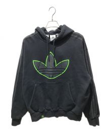 adidas×YOUTHOFPAIRS（アディダス×ユース オブ パリ）の古着「Youth of Paris HOODIE　IU3310　ダメージ・リペア加工」｜ブラック