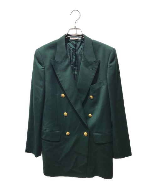 Aquascutum（アクアスキュータム）Aquascutum (アクアスキュータム) ダブルブレストジャケット グリーン サイズ:9ARの古着・服飾アイテム