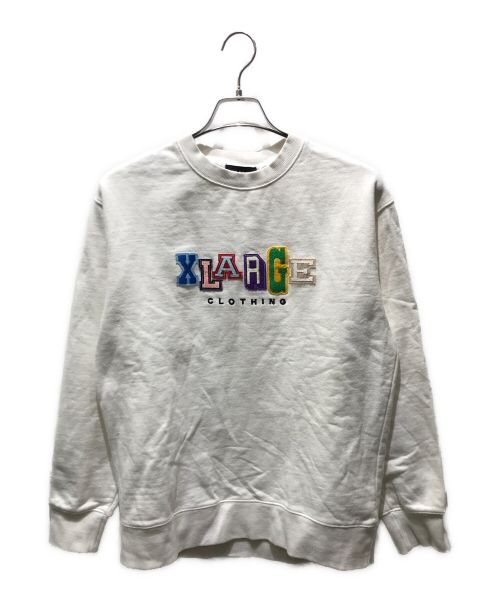 X-LARGE（エクストララージ）X-LARGE (エクストララージ) MULTI COLLEGE LOGO CREW NECK SWEAT　101203012018 ホワイト サイズ:Mの古着・服飾アイテム