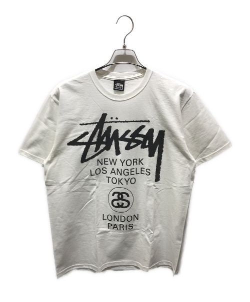 stussy（ステューシー）stussy (ステューシー) WORLD TOUR FW23 TEE　23F3903792 ホワイト サイズ:Mの古着・服飾アイテム