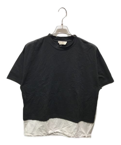 MARNI（マルニ）MARNI (マルニ) バイカラークルーネックTシャツ　HUMU0034QS ブラック×ホワイト サイズ:46の古着・服飾アイテム