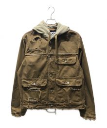 DIESEL（ディーゼル）の古着「ダメージ加工ワークジャケット　A01630-J-BRUNO」｜ブラウン