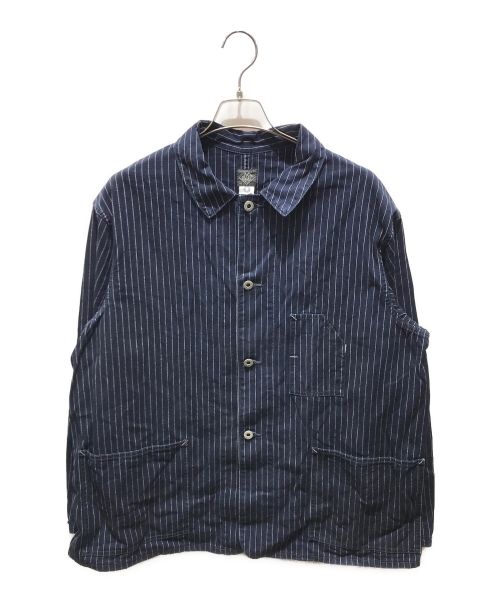 POST O'ALLS（ポストオーバーオールズ）POST O'ALLS (ポストオーバーオールズ) Gangster stripe　1106R-IS ネイビー サイズ:XLの古着・服飾アイテム