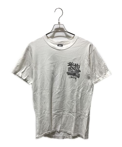 stussy（ステューシー）stussy (ステューシー) プリントTシャツ　the BEACH BOYS ホワイト サイズ:Mの古着・服飾アイテム