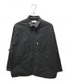 Graphpaperグラフペーパー）の古着「Stretch Typewriter L/S Oversized Box Shirt　GM221-50111B」｜ブラック