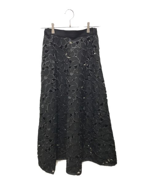 Ameri（アメリ）Ameri (アメリ) VIOLA CUTWORK FLARE SKIRT　0181930250 ブラック サイズ:記載無しの為実寸参照の古着・服飾アイテム