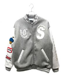 WIND AND SEA×ICE CREAM（ウィンド アンド シー×アイスクリーム）の古着「VARSITY JACKET　ICJP215SX004」｜グレー×ホワイト