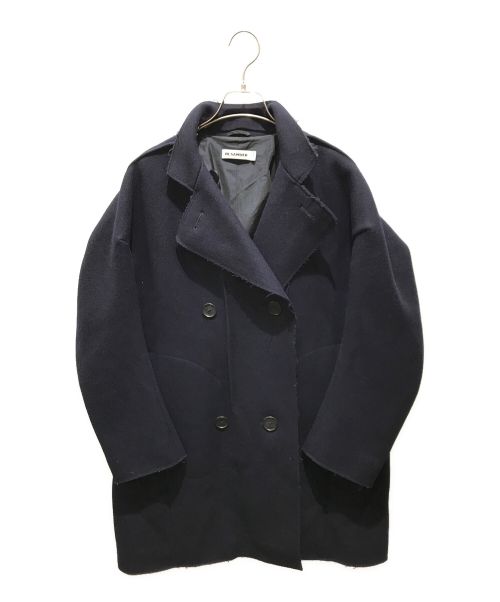 JIL SANDER（ジルサンダー）JIL SANDER (ジルサンダー) カットオフウールメルトンコート ネイビー サイズ:36の古着・服飾アイテム