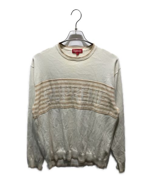 SUPREME（シュプリーム）SUPREME (シュプリーム) Chest Stripe Sweater　20SS ホワイト サイズ:Lの古着・服飾アイテム