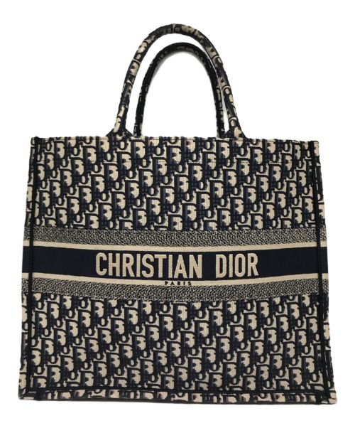 Christian Dior（クリスチャン ディオール）Christian Dior (クリスチャン ディオール) オブリーク ブックトート ラージ　50-MA-0221 ネイビーの古着・服飾アイテム