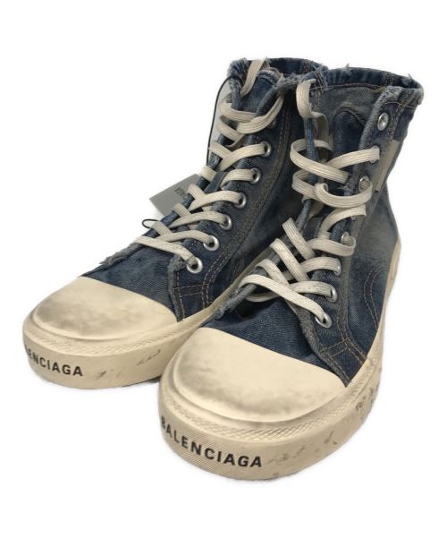 BALENCIAGA（バレンシアガ）BALENCIAGA (バレンシアガ) PARIS HIGH ヴィンテージ加工ハイカットスニーカー　688752 インディゴ サイズ:41の古着・服飾アイテム