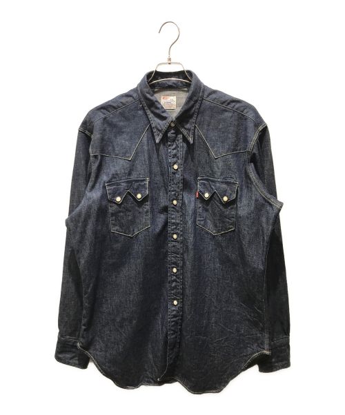 LEVI'S（リーバイス）LEVI'S (リーバイス) 復刻ショートホーンデニムウエスタンシャツ　7205 1018　90’s インディゴ サイズ:記載無しの為実寸参照の古着・服飾アイテム