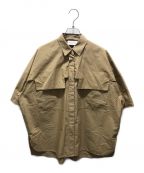 nagonstansナゴンスタンス）の古着「Ecoタイプライター ポケット5分袖shirt」｜ブラウン