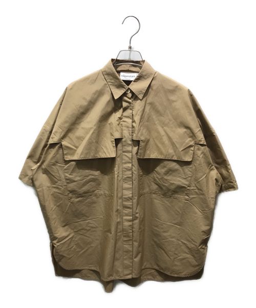 nagonstans（ナゴンスタンス）nagonstans (ナゴンスタンス) Ecoタイプライター ポケット5分袖shirt ブラウン サイズ:Mの古着・服飾アイテム