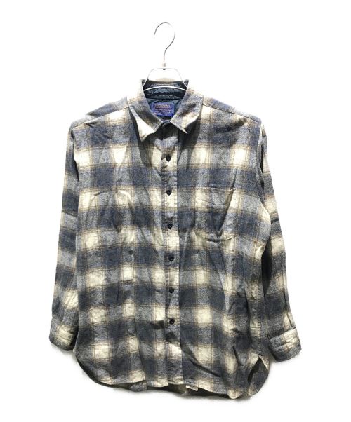 PENDLETON（ペンドルトン）PENDLETON (ペンドルトン) チェックシャツ　70ｓ ブルー×ベージュ サイズ:Lの古着・服飾アイテム