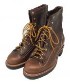 CHIPPEWAチペワ）の古着「8inch LACED-TO-TOE LOGGER BOOTS　1042CHO」｜ブラウン
