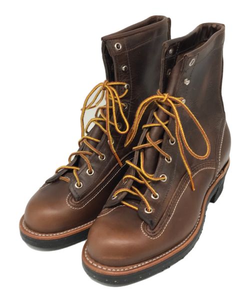 CHIPPEWA（チペワ）CHIPPEWA (チペワ) 8inch LACED-TO-TOE LOGGER BOOTS　1042CHO ブラウン サイズ:25.5の古着・服飾アイテム