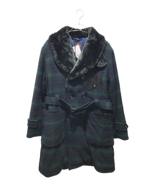 WOOLRICH（ウールリッチ）WOOLRICH (ウールリッチ) BEAMS PLUS (ビームスプラス) MACKINAW COAT　WOCPS2922 ブラック×グリーン サイズ:M 未使用品の古着・服飾アイテム