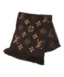 LOUIS VUITTON（ルイ ヴィトン）の古着「シルクブレンドウールマフラー　M71383　エシャルプ・ロゴマニア・シャイン　IS1220」｜ブラウン