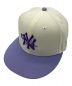 New Era（ニューエラ）の古着「59FIFTY NY YANKEES　朝岡周コラボ」｜パープル×ベージュ