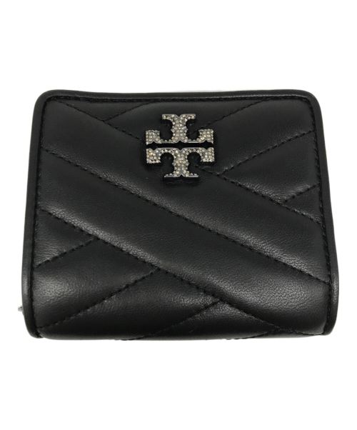 TORY BURCH（トリーバーチ）TORY BURCH (トリーバーチ) キラ シェブロン パヴェ バイフォールド ウォレット ブラックの古着・服飾アイテム