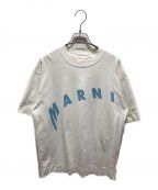 MARNIマルニ）の古着「シャツ オーバーサイズ コットンジャージー マルニプリント　THJET49EPF」｜ホワイト