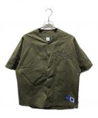 KEBOZケボズ）の古着「KEBOZ EFG WASHED BASEBALL SHIRT」｜オリーブ