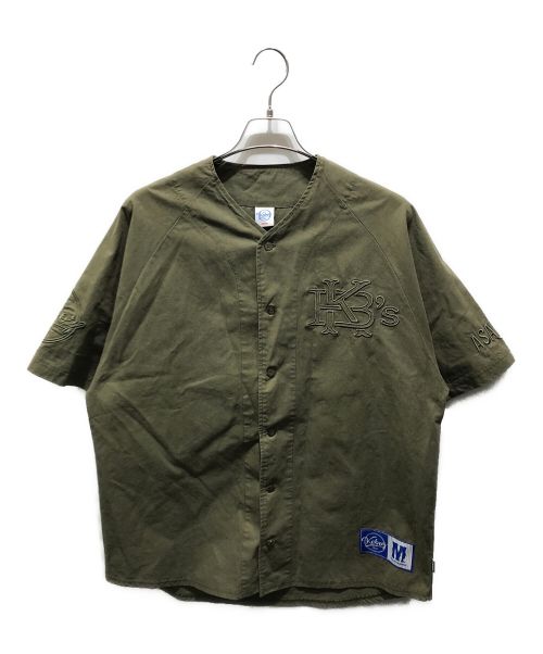 KEBOZ（ケボズ）KEBOZ (ケボズ) KEBOZ EFG WASHED BASEBALL SHIRT オリーブ サイズ:Mの古着・服飾アイテム