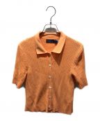POLO RALPH LAURENポロ・ラルフローレン）の古着「半袖ニットシャツ」｜オレンジ