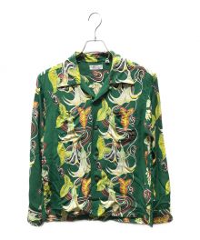 Sun Surf（サンサーフ）の古着「TARO LEAF ANGEL'S TRUMPET L/S RAYON HAWAIIAN SHIRT　SS28552」｜グリーン