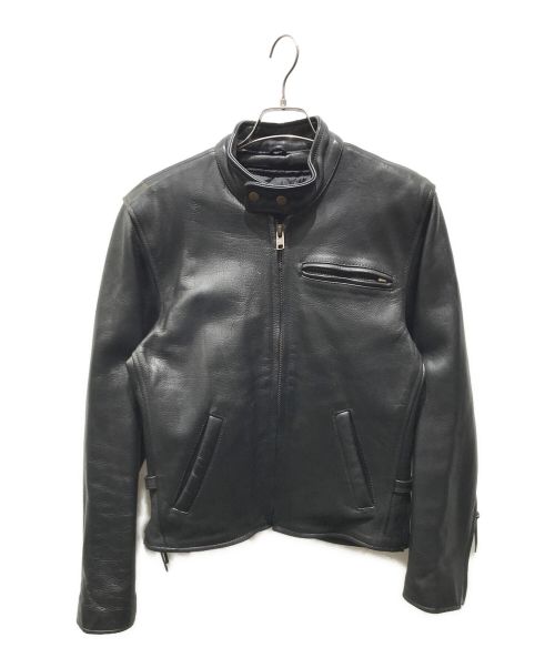 IK LEATHER（不明）IK LEATHER (不明) ライナー付シングルライダースジャケット ブラック サイズ:36の古着・服飾アイテム