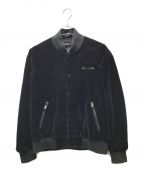 LAST NESTラストネスト）の古着「VELVET EMBROIDERED VARSITY JACKET」｜ブラック