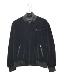 LAST NEST（ラストネスト）の古着「VELVET EMBROIDERED VARSITY JACKET」｜ブラック