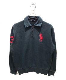 POLO RALPH LAUREN（ポロ・ラルフローレン）の古着「ハーフジップスウェット」｜ネイビー