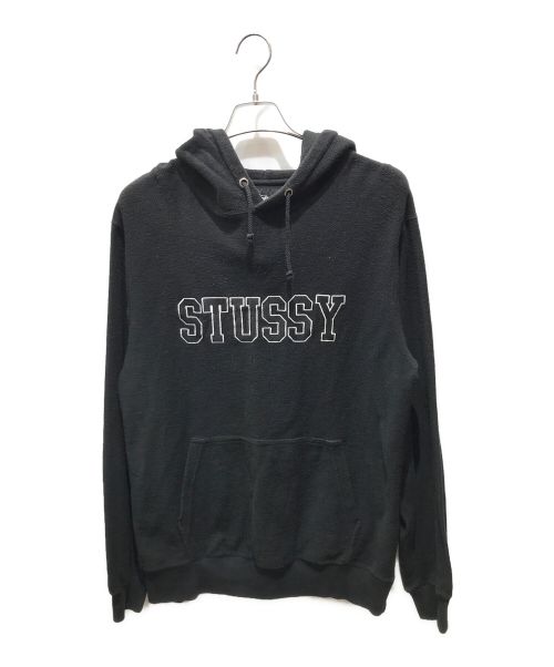 stussy（ステューシー）stussy (ステューシー) センター刺繍ロゴパーカー ブラック サイズ:Lの古着・服飾アイテム