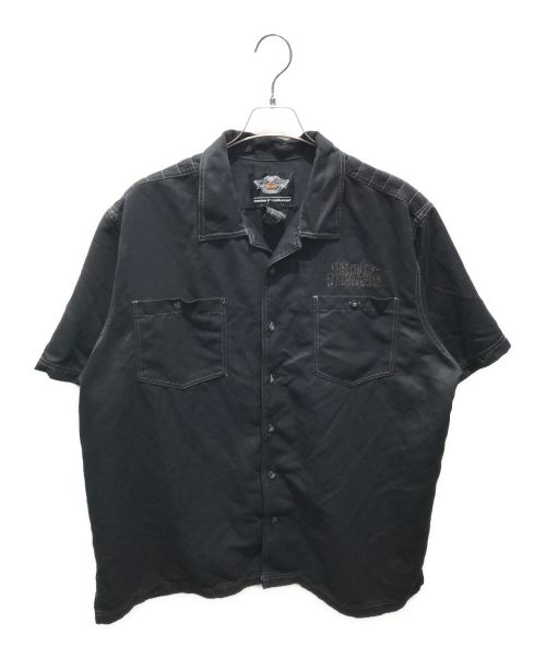 HARLEY-DAVIDSON（ハーレーダビッドソン）HARLEY-DAVIDSON (ハーレーダビッドソン) オープンカラーシャツ ブラック サイズ:2XLの古着・服飾アイテム