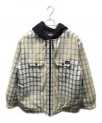 Dickies×SUPREMEディッキーズ×シュプリーム）の古着「Plaid Hooded Zip Up Shirt　23AW」｜ベージュ