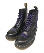 Dr.Martens×Needlesドクターマーチン×ニードルズ）の古着「8ホールブーツ」｜ブラック×パープル